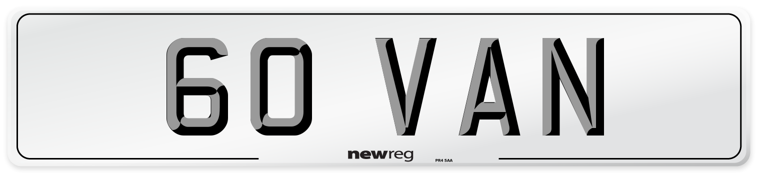 60 VAN Number Plate from New Reg